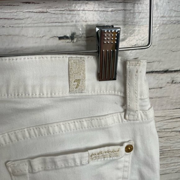 7 For All Mankind White Lace Embellished Jeans skinny size 25 - Picture 5 of 11